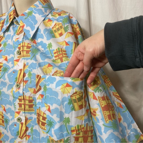 NWT Art Deco Hawiian shirt inspired Miami South Beach Mark Rutkowski medium - Picture 7 of 13